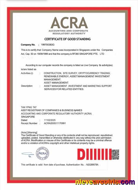 Singapore certificate of good standing